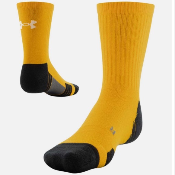 UNDER ARMOUR UA Team Cushioned Crew - STEELTOWN YELLOW - Picture 1 of 3
